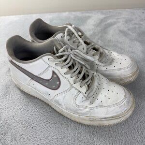 Nike Air Force 1 Low 3M Swoosh White Shoes Men Size 10 US